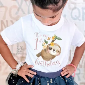 1st Birthday Sloth T-Shirt