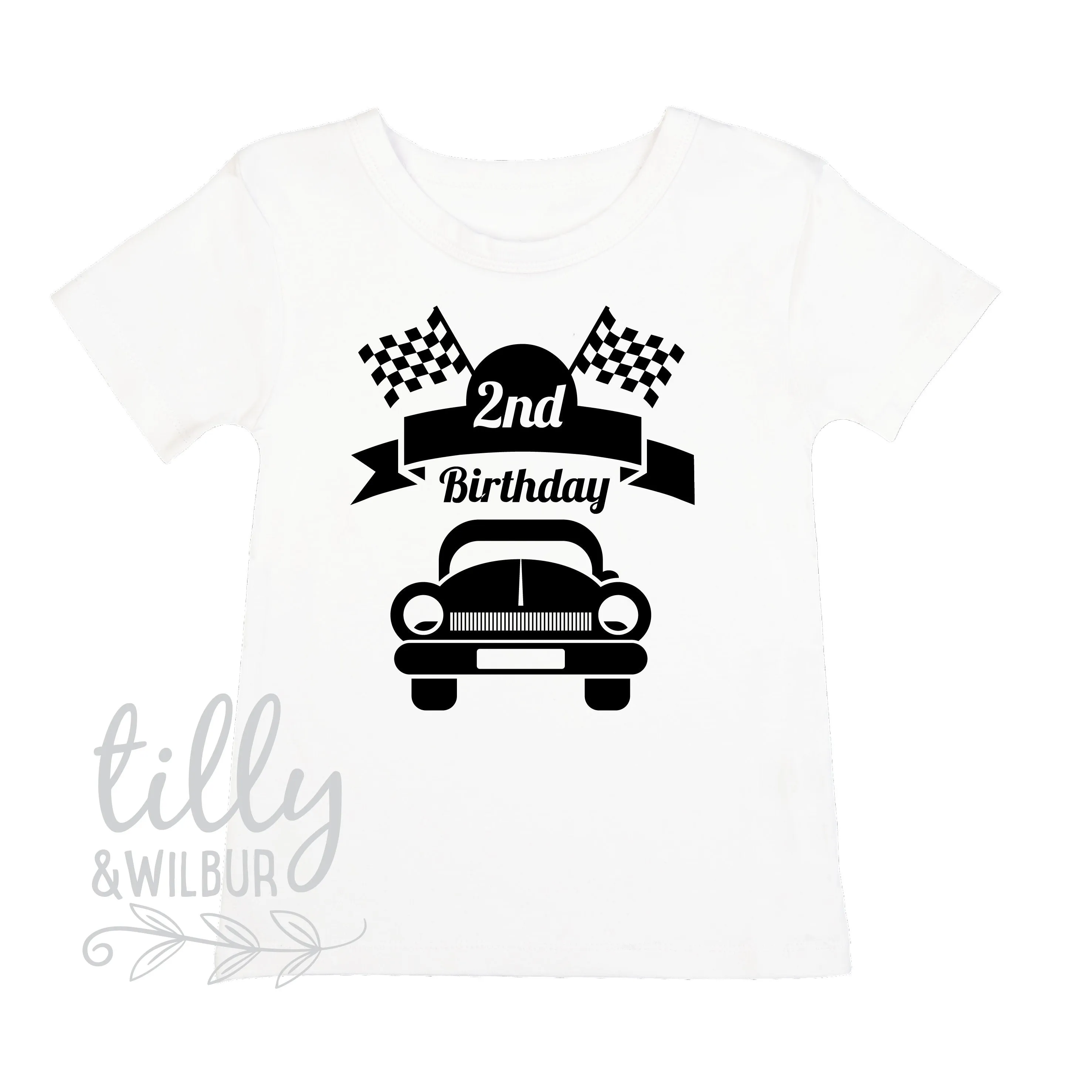 2nd Birthday Racing Car T-Shirt