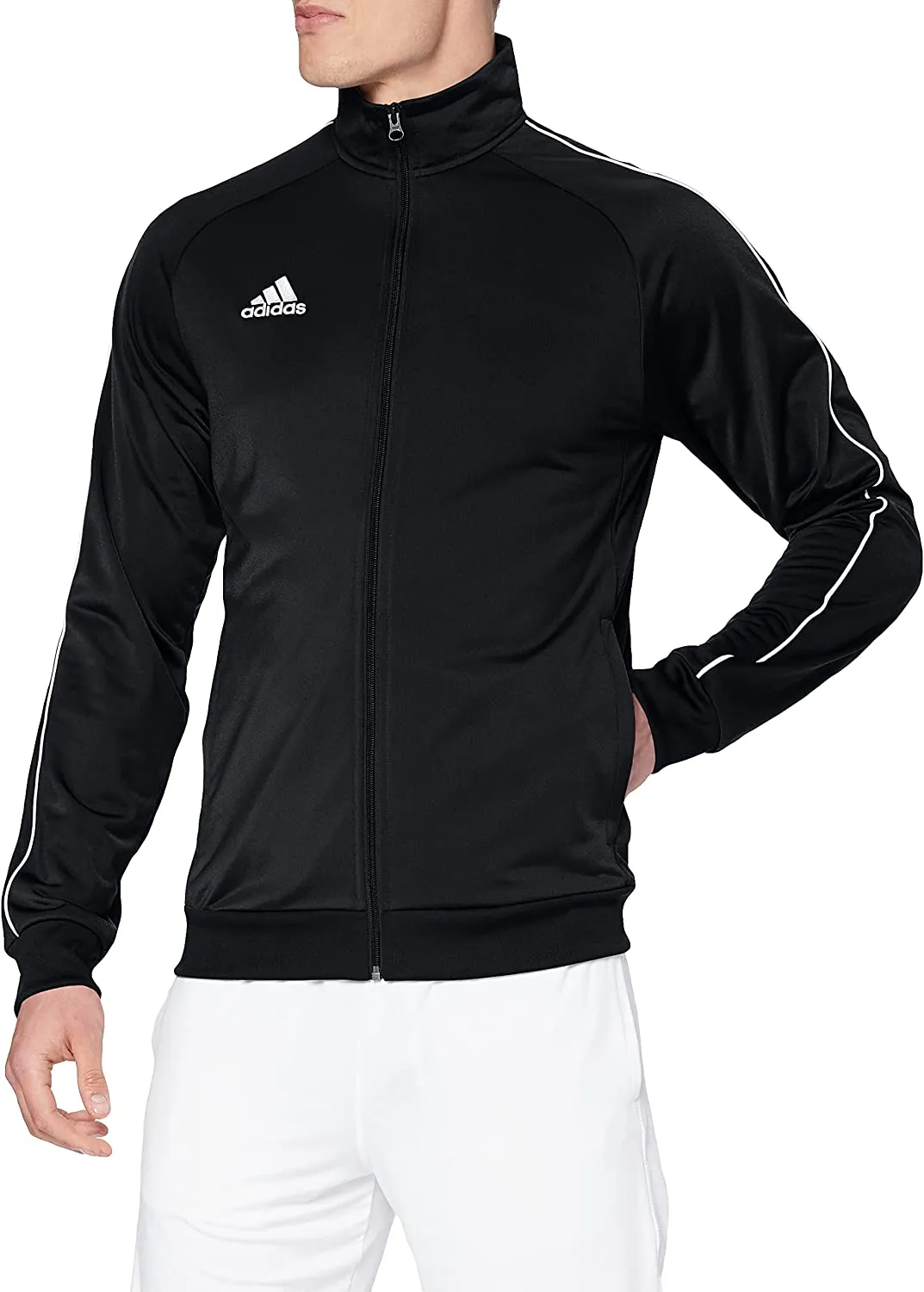 5 x Mens Adidas Core 18 Pes Zip Up Jacket Athletic Training Black/White