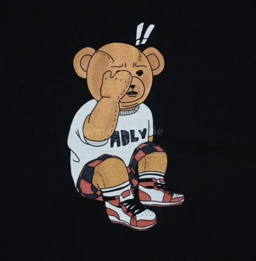 ADLV CHECK PANTS BEAR SHORT SLEEVE T-SHIRT TEE