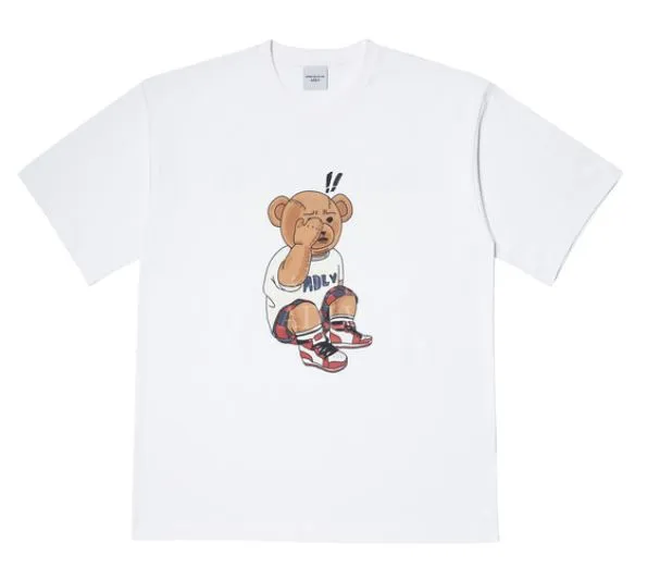 ADLV CHECK PANTS BEAR SHORT SLEEVE T-SHIRT TEE