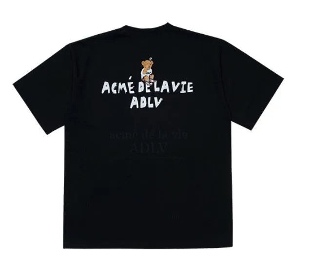 ADLV CHECK PANTS BEAR SHORT SLEEVE T-SHIRT TEE