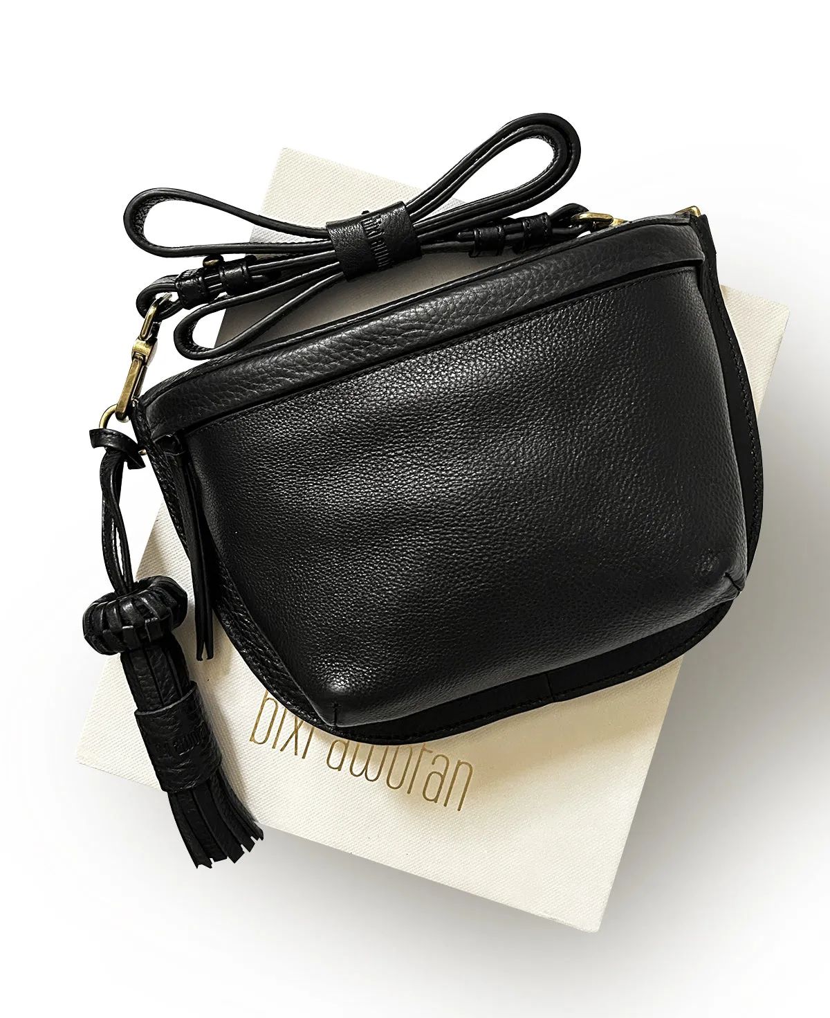 All Black Leather Sling Bag Crossbody