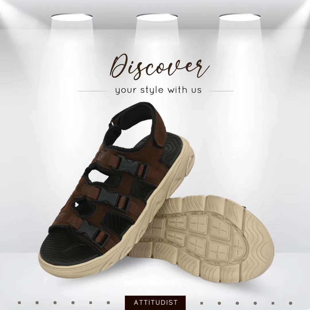 Attitudist Unisex Handcrafted Brown Casual Sandal