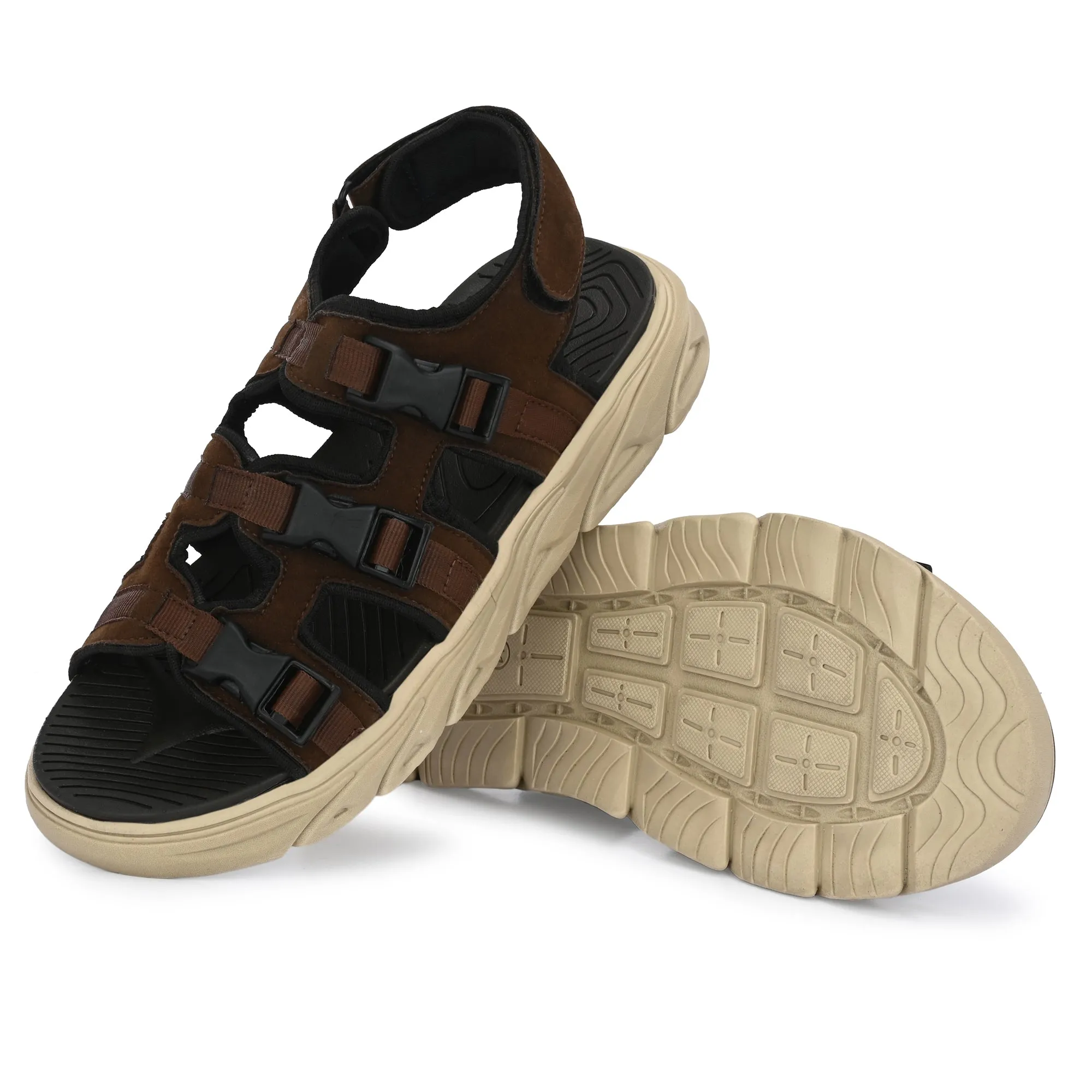 Attitudist Unisex Handcrafted Brown Casual Sandal