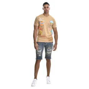 BBS Distressed Raw Hem Slim Denim Shorts