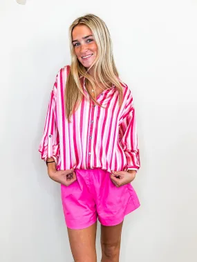 Bella Belted Shorts- Pink