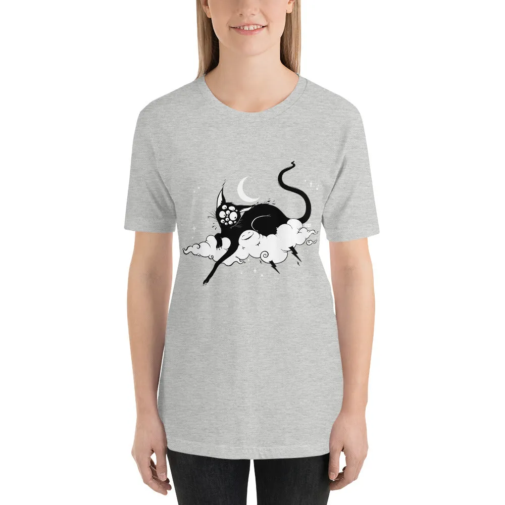 Black Cat, Unisex T-Shirt, Athletic Heather