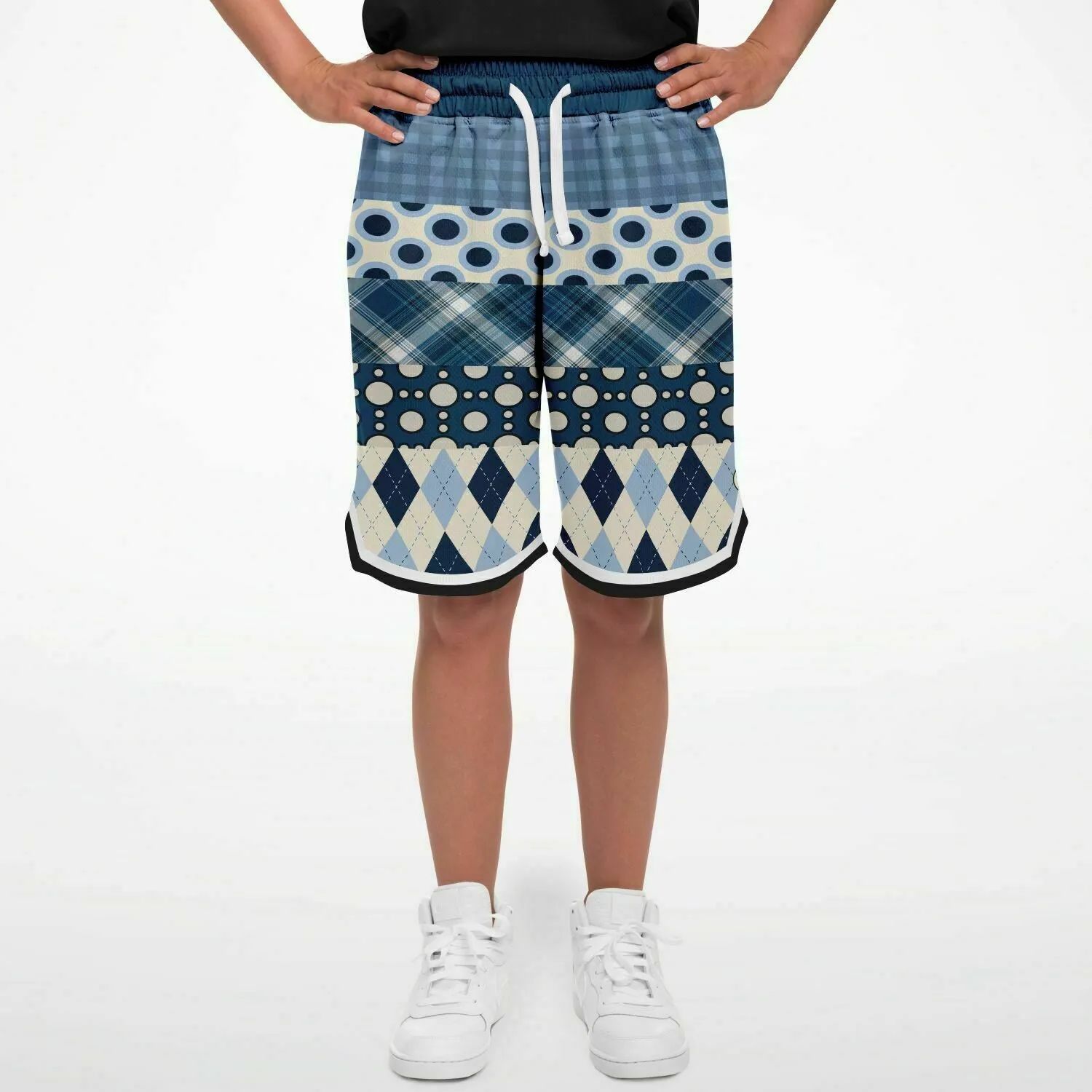 Blueberry Hill Plaid Patchwork Basketball Shorts