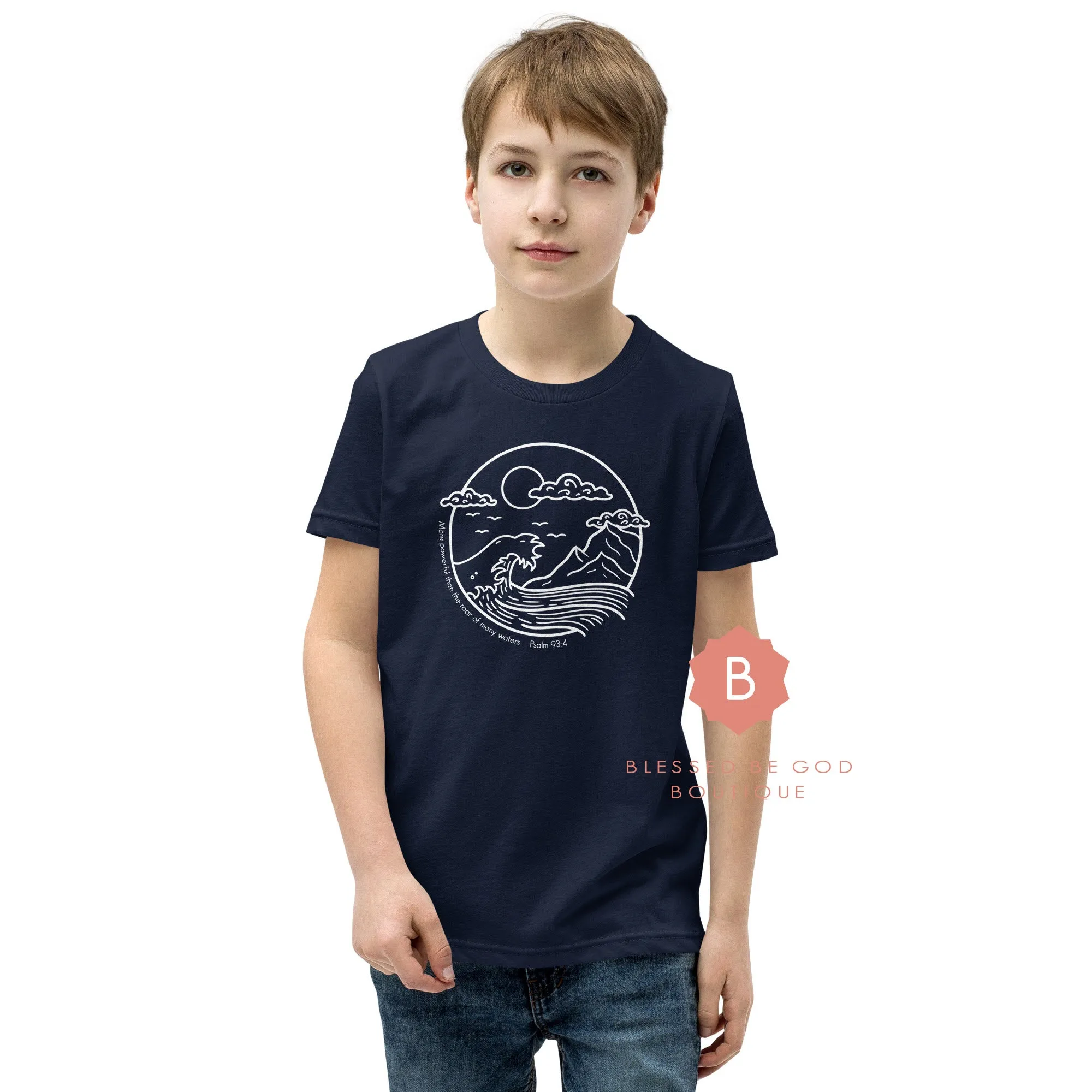 Catholic Children's shirt, More Powerful than the Roar of Many Waters