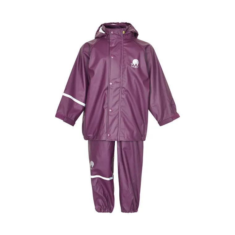 Celavi Unlined Blackberry Wine Waterproof Rainwear Set