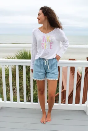 Chambray Shorts by Simply Southern