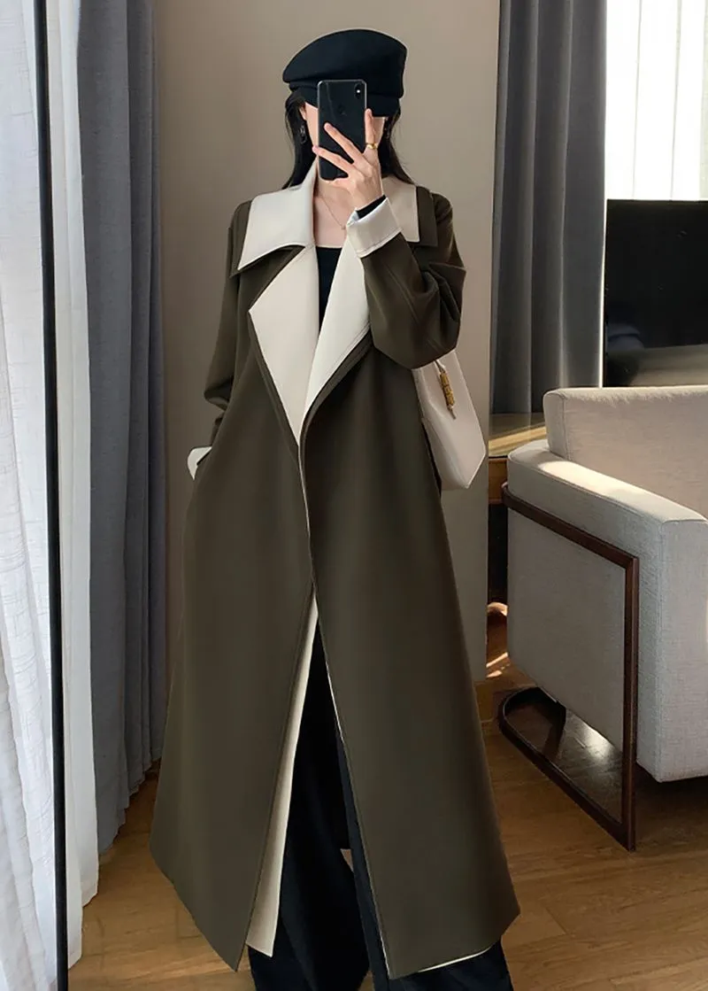 Eloise Army Green Belted Trench Coat