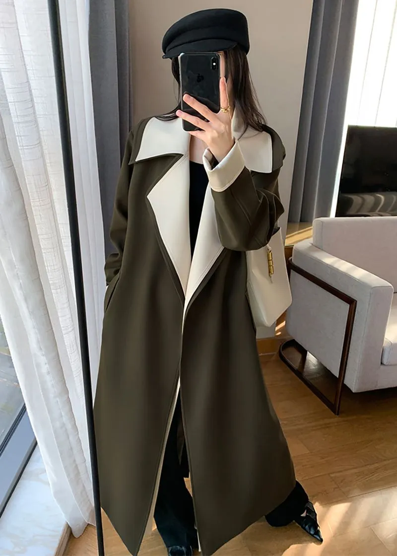 Eloise Army Green Belted Trench Coat