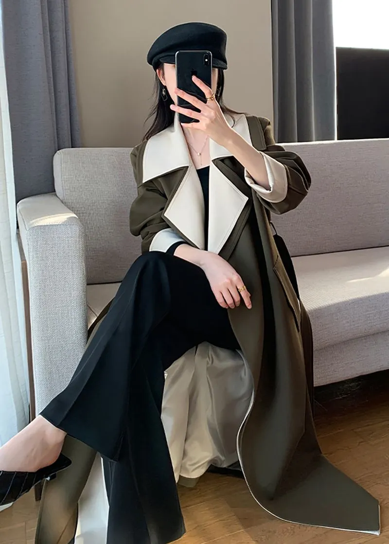 Eloise Army Green Belted Trench Coat