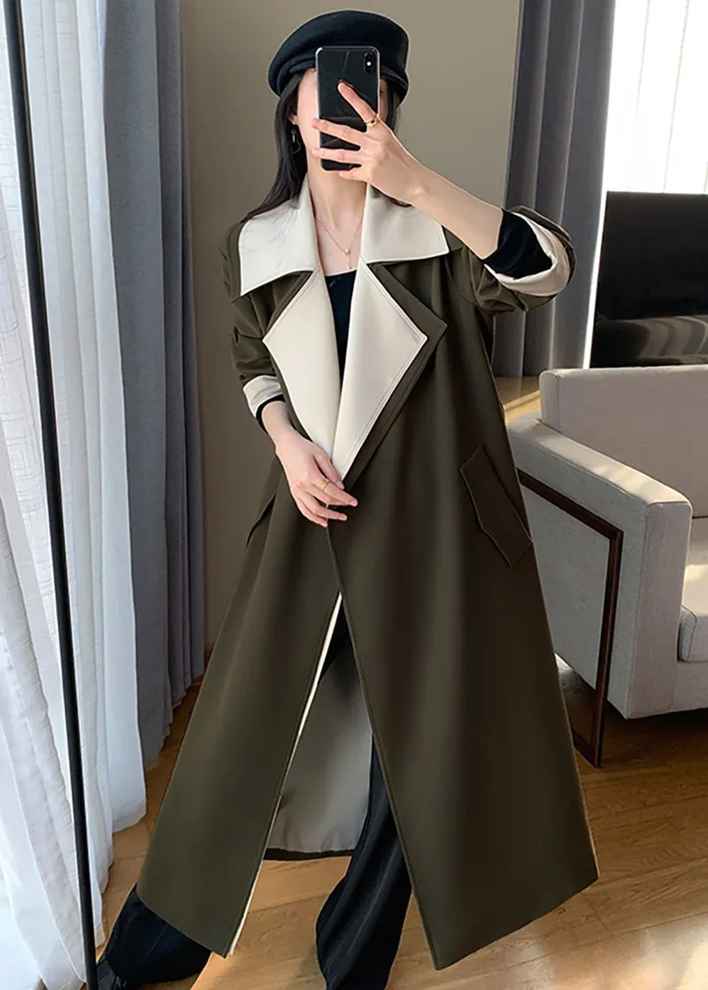 Eloise Army Green Belted Trench Coat