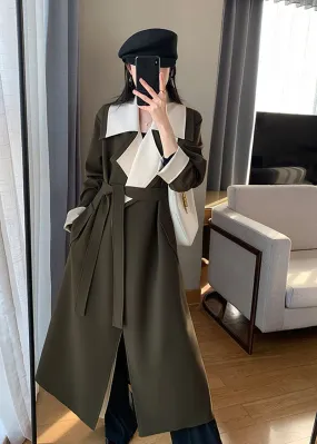 Eloise Army Green Belted Trench Coat