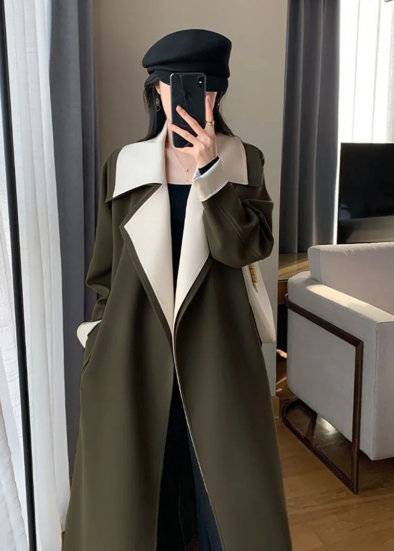 Eloise Army Green Belted Trench Coat