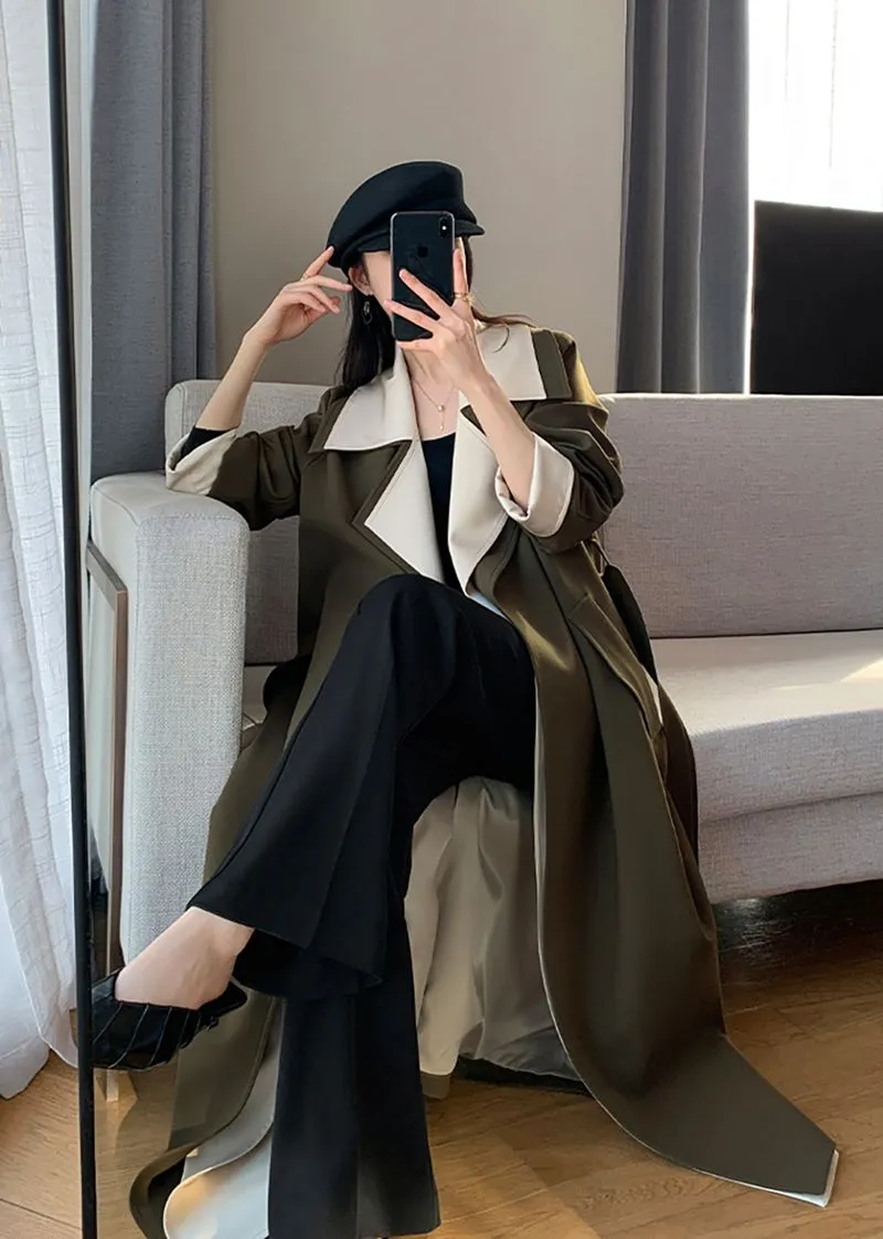 Eloise Army Green Belted Trench Coat