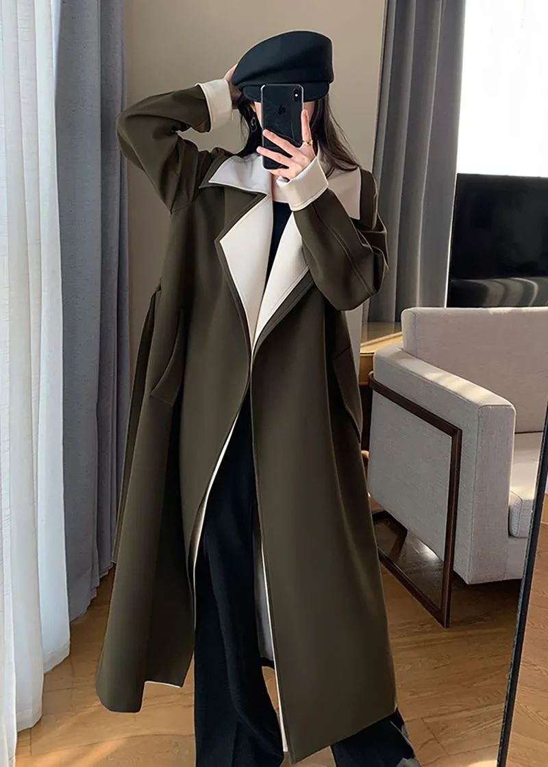 Eloise Army Green Belted Trench Coat