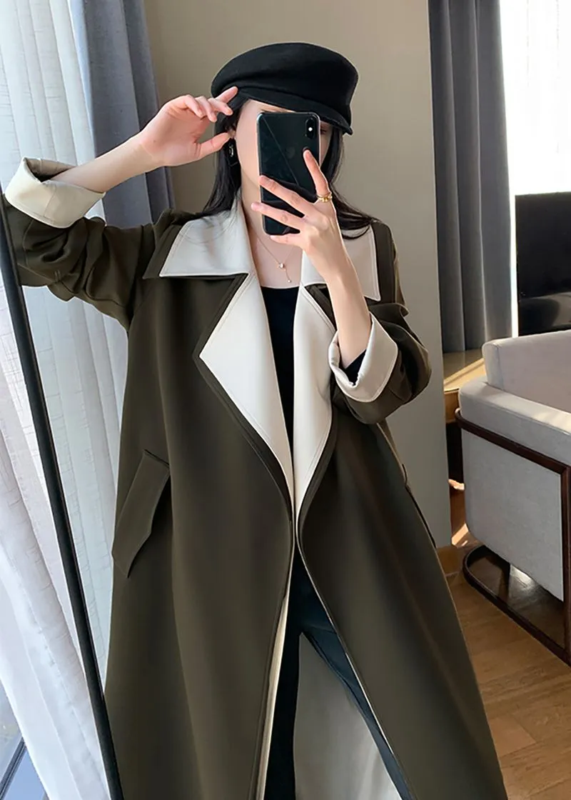 Eloise Army Green Belted Trench Coat