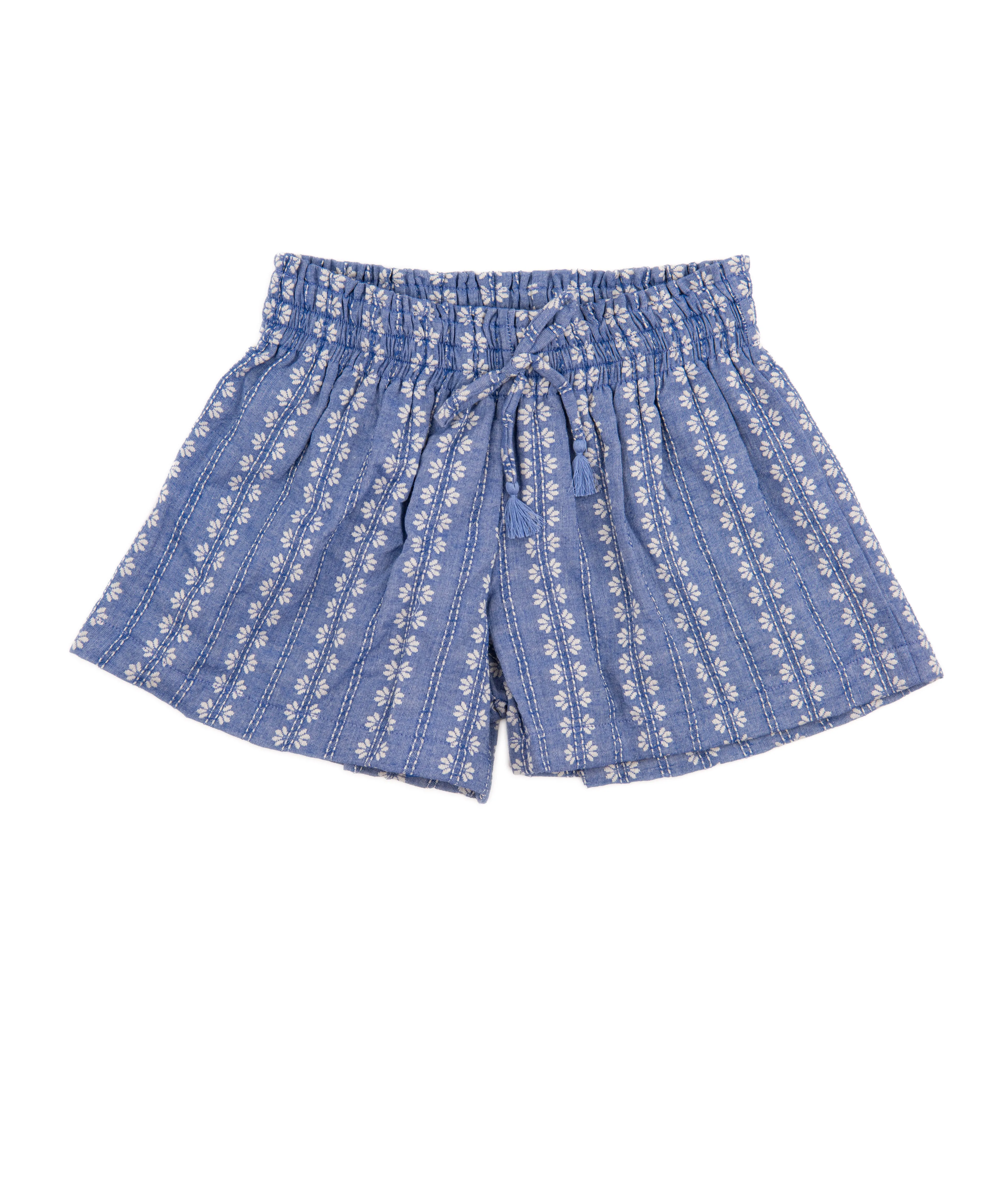 FBZ Girls Blue Woven Tassel Shorts