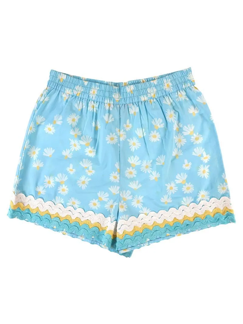 Floral Ricrac Shorts by Simply Southern