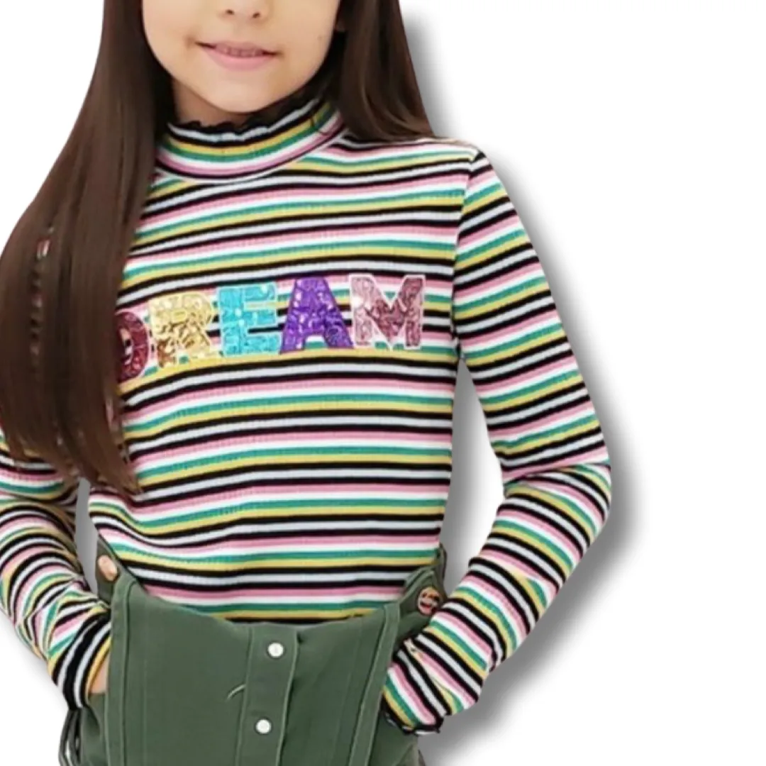 GIRLS  “DREAM” DESIGN LONG SLEEVE TOP