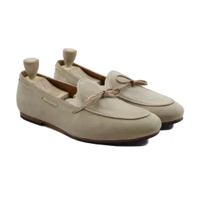 Halmstad - Men's Beige Kid Suede Loafer