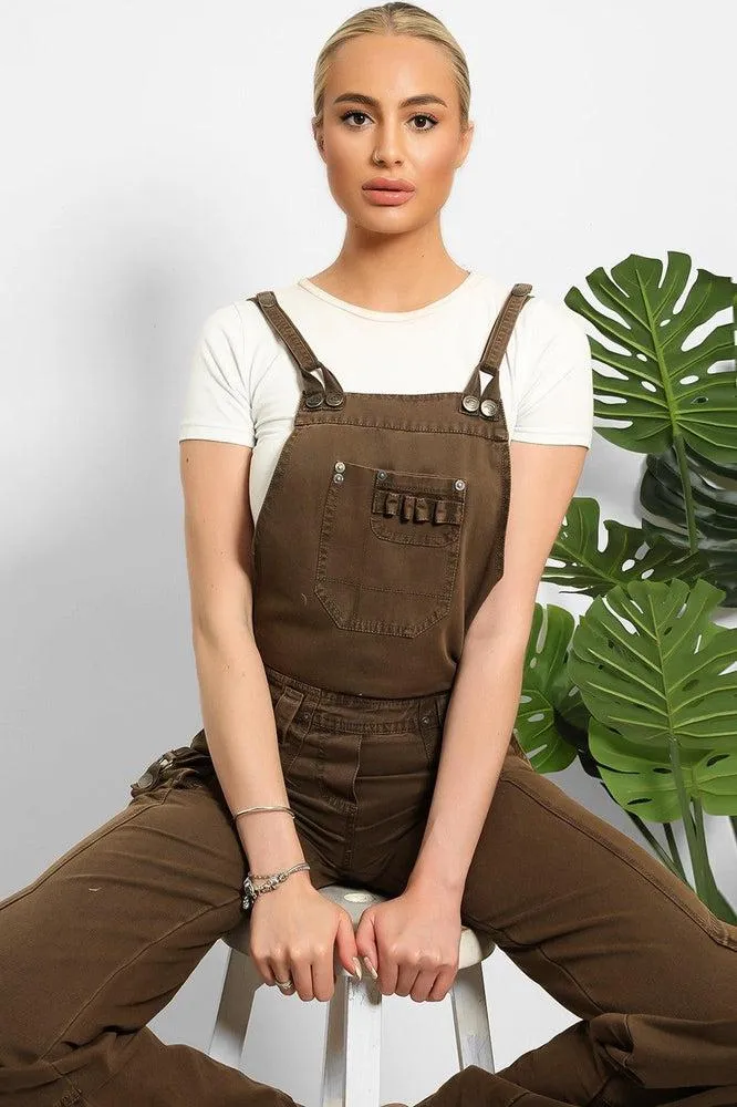 Heavy Duty Denim Utility Pockets Dungarees