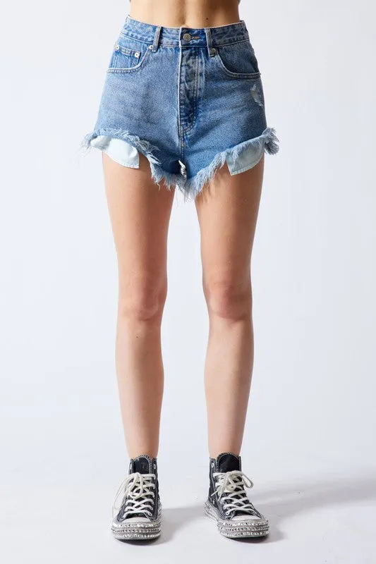 High Rise Denim Shorts