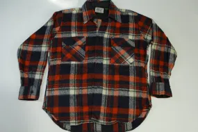 Kmart Key Brushed Wool Blend Vintage 70's  Plaid Lumberjack Flannel Shirt (NOS Deadstock)