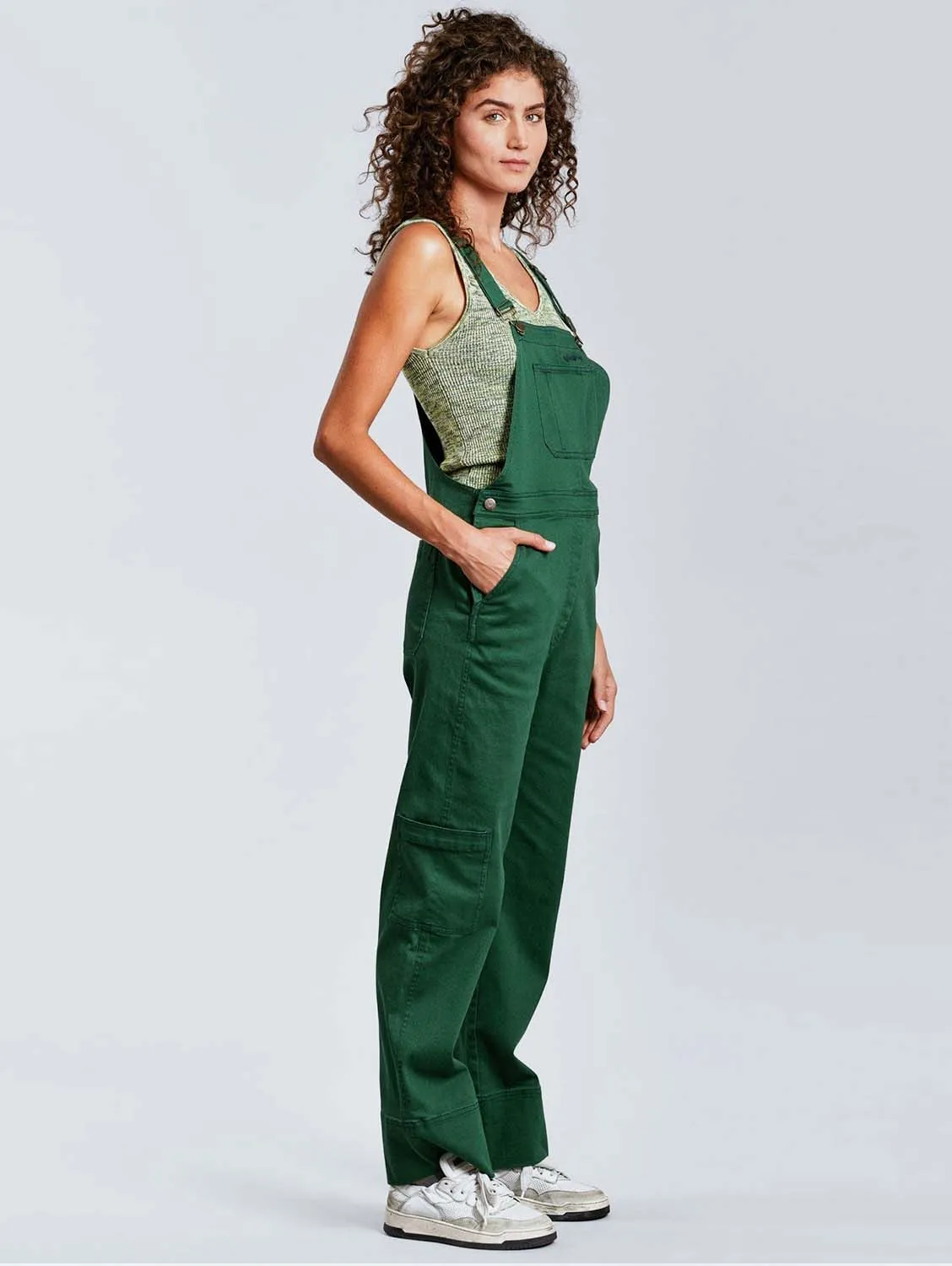 Leni Women's Organic Cotton Dungarees | Forest Green