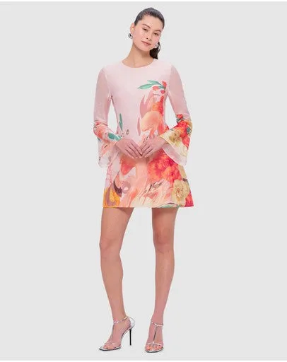 Leo Lin Suzanne Bell Sleeve Mini Dress