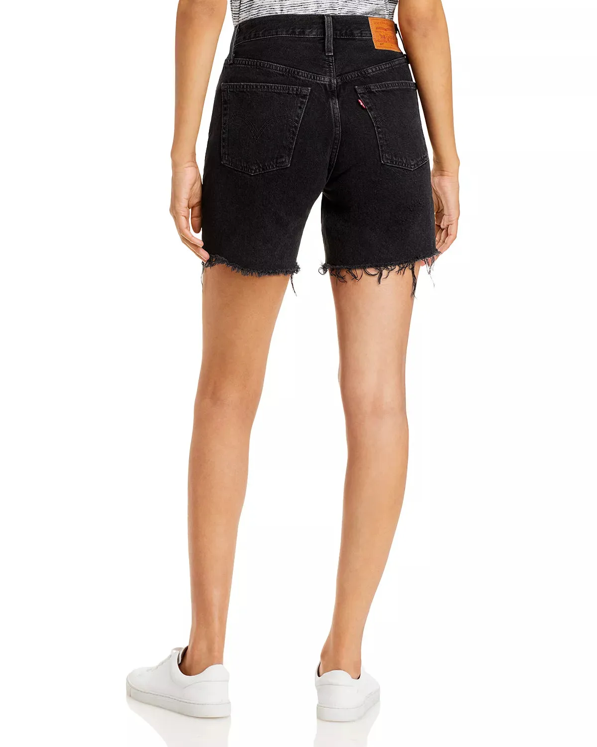 Levi 501 Black Mid Thigh Short