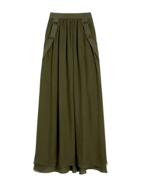 Long skirt in silk chiffon