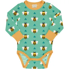 Maxomorra Bee Organic Cotton Long Sleeved Bodysuit