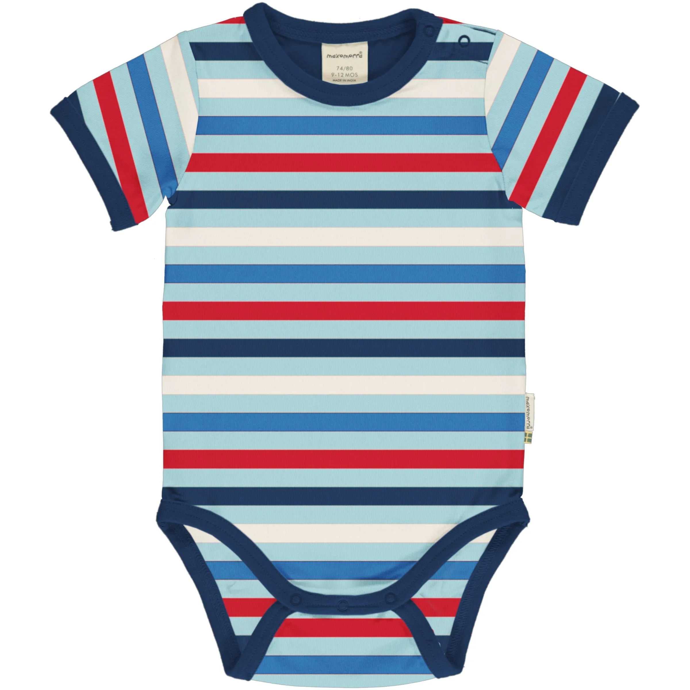 Maxomorra Ice Stripe Short Sleeved Bodysuit all