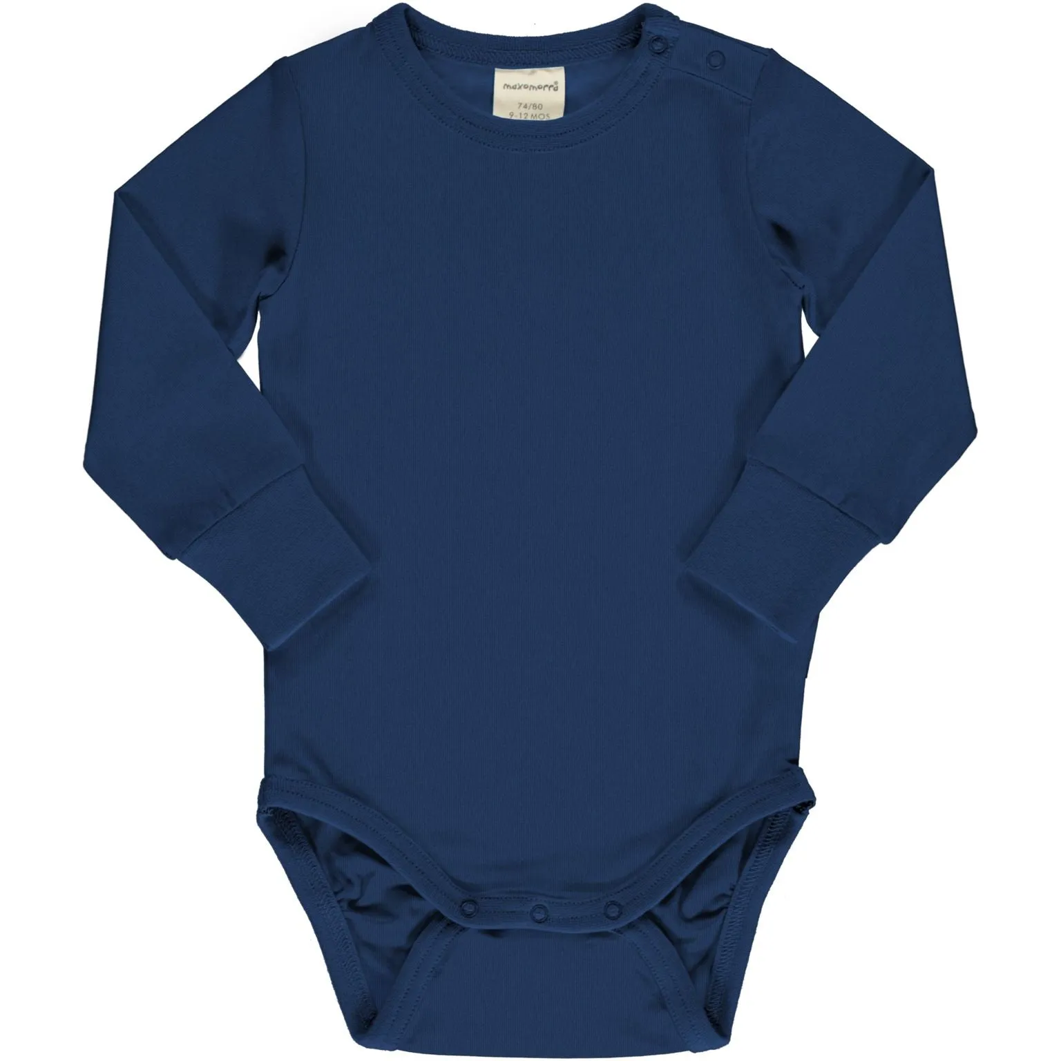 Maxomorra Navy Long Sleeved Bodysuit