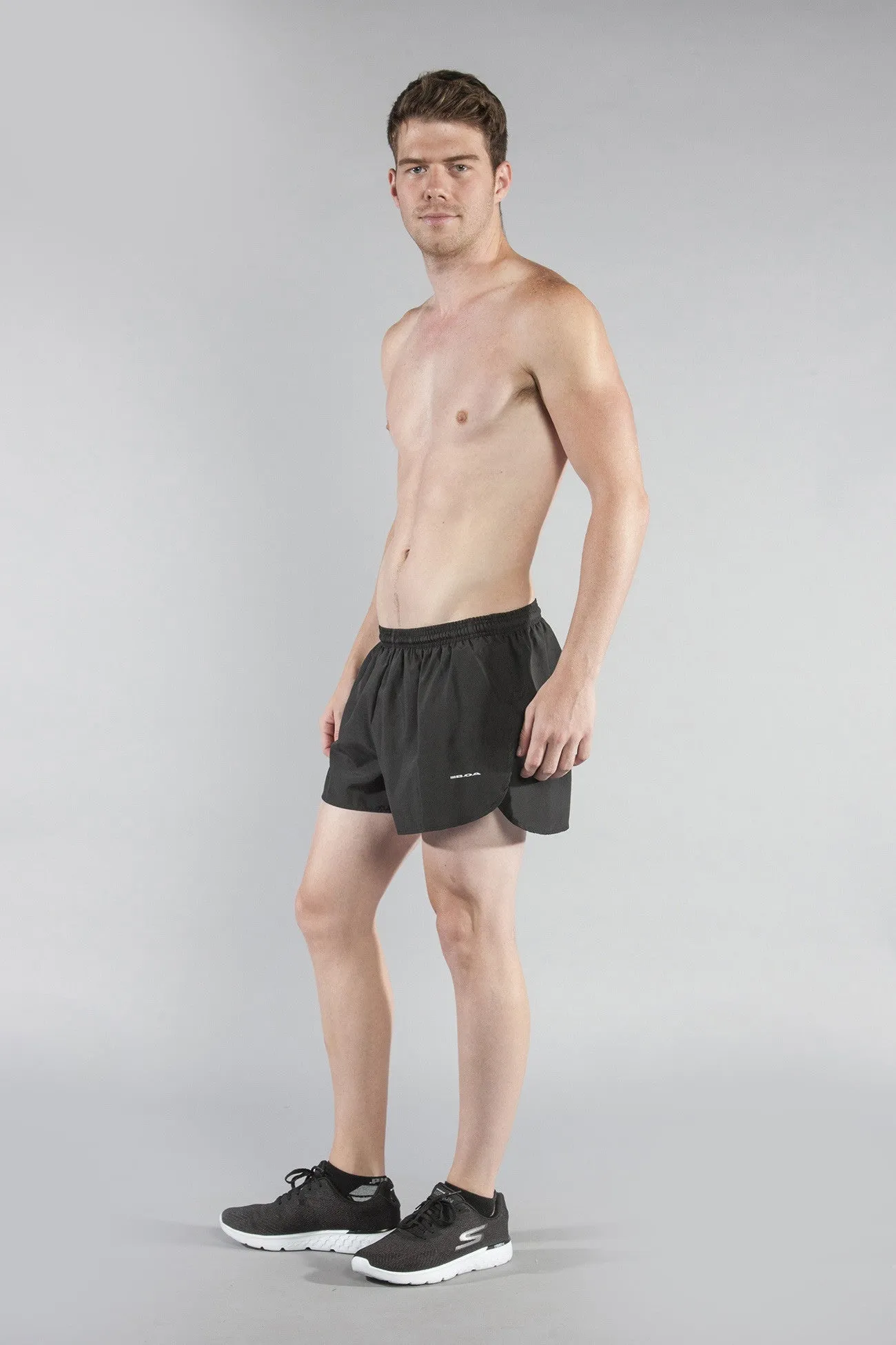 Men's 3" Half Split Trainer Shorts- Black