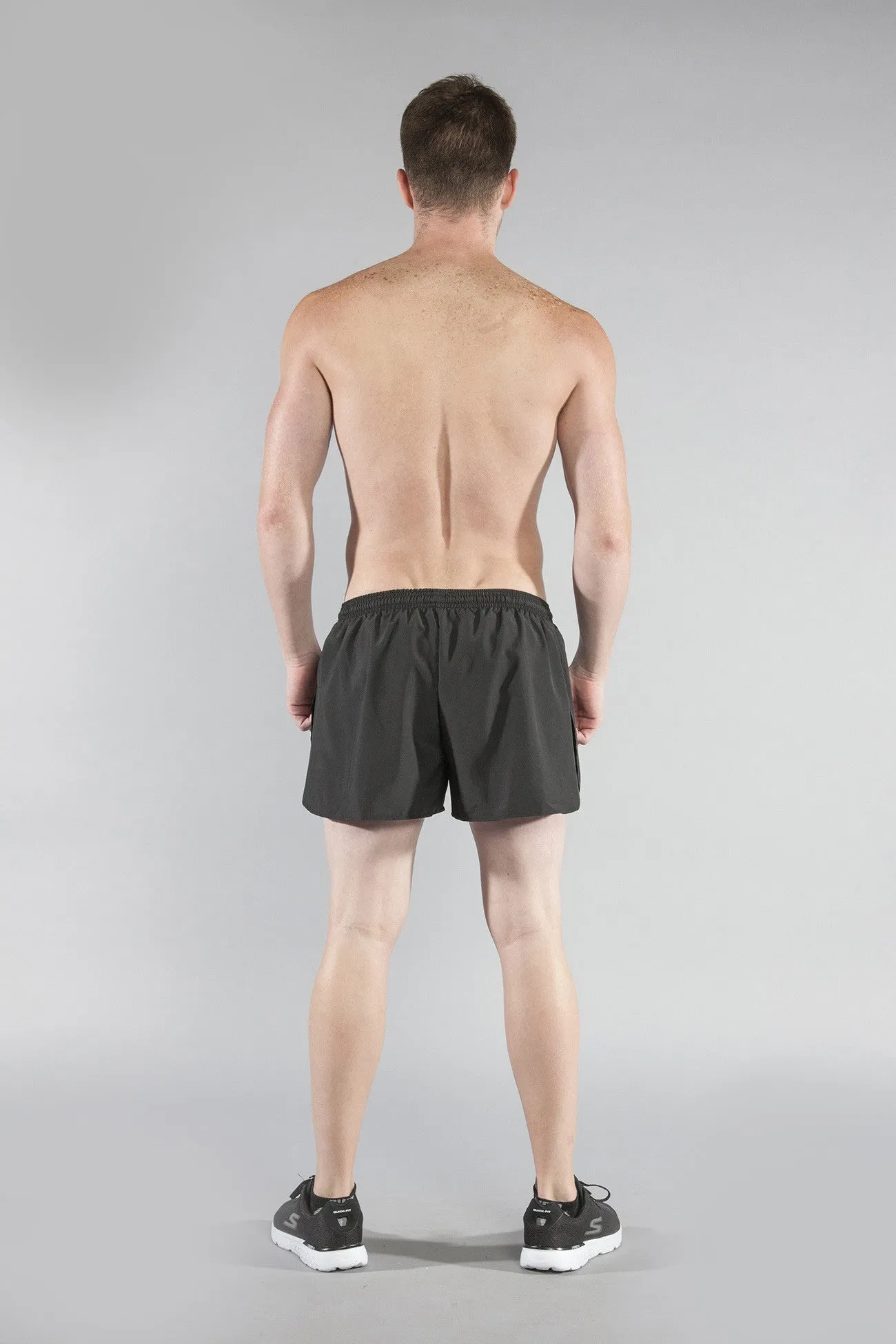 Men's 3" Half Split Trainer Shorts- Black