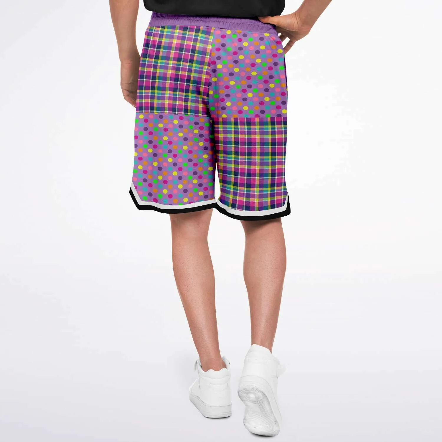 Mercury Retrograde Polka Plaid Basketball Shorts