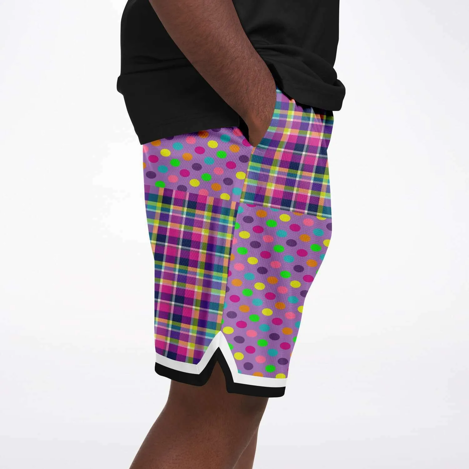 Mercury Retrograde Polka Plaid Basketball Shorts