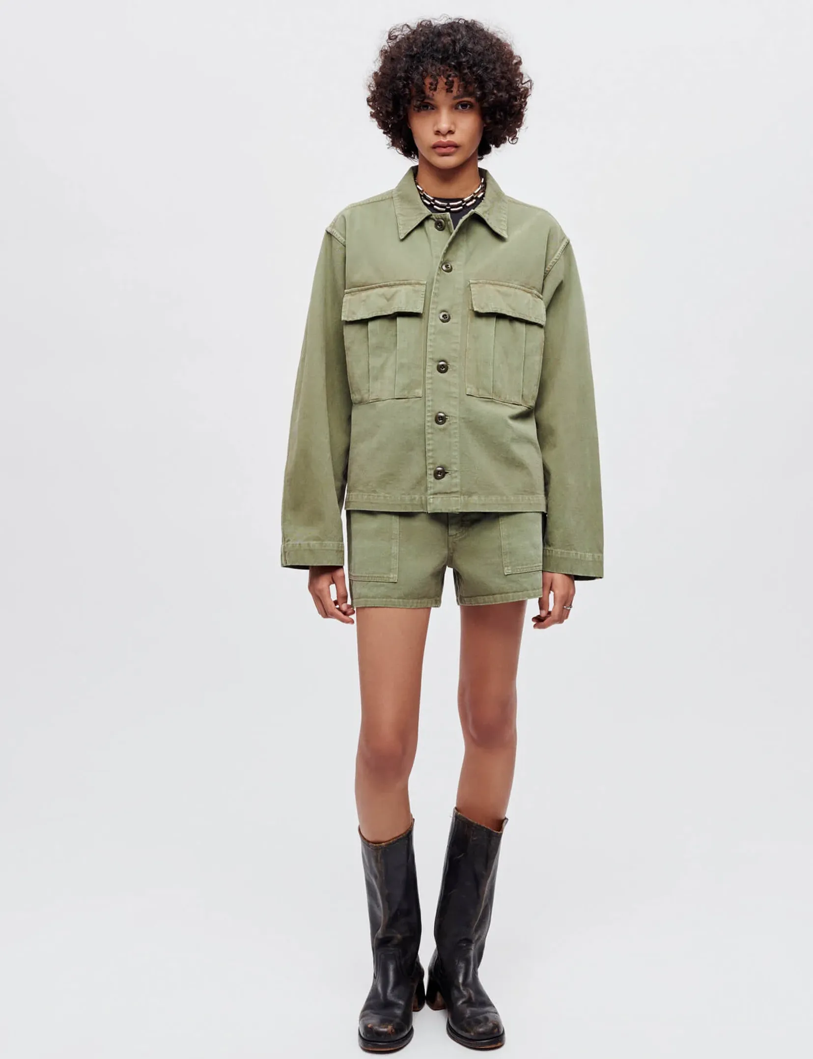 Military Mini Short, Bayleaf