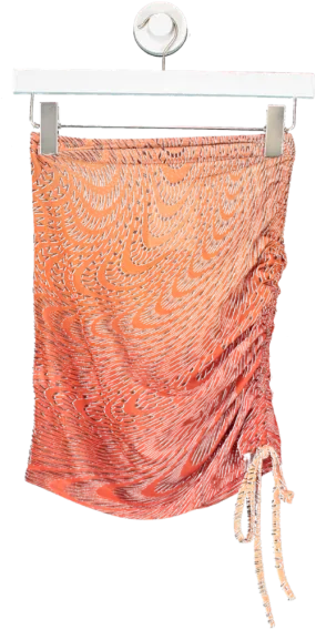 MURCI Orange Ruched Mesh Abstract Skirt UK 6