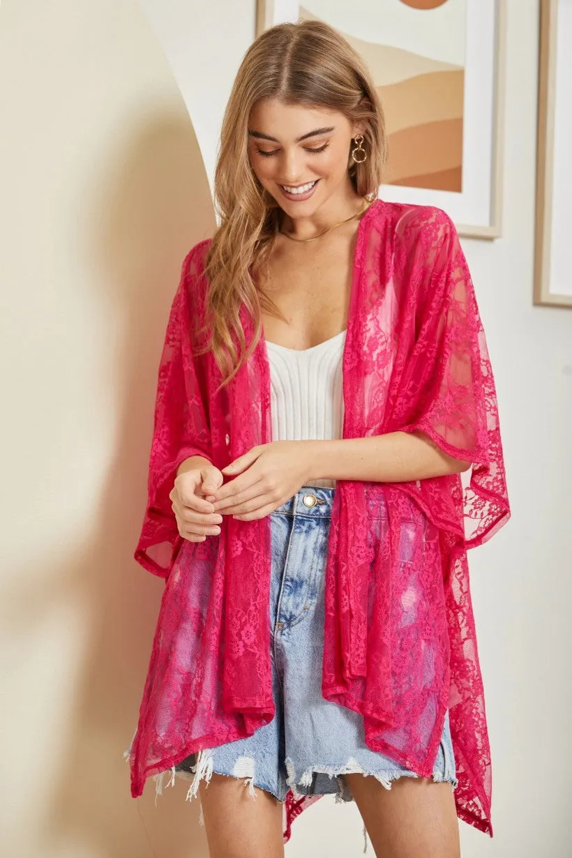 Natural Obsession Kimono - Fuchsia