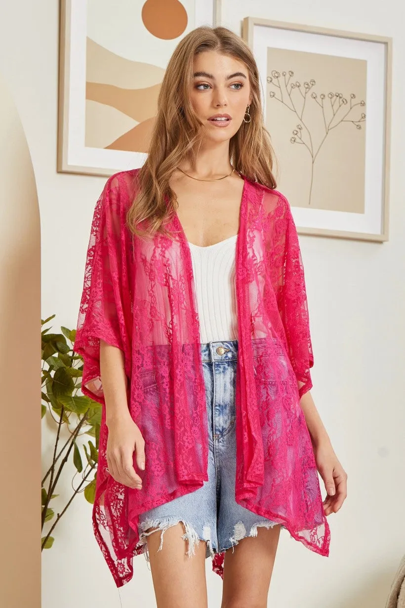 Natural Obsession Kimono - Fuchsia