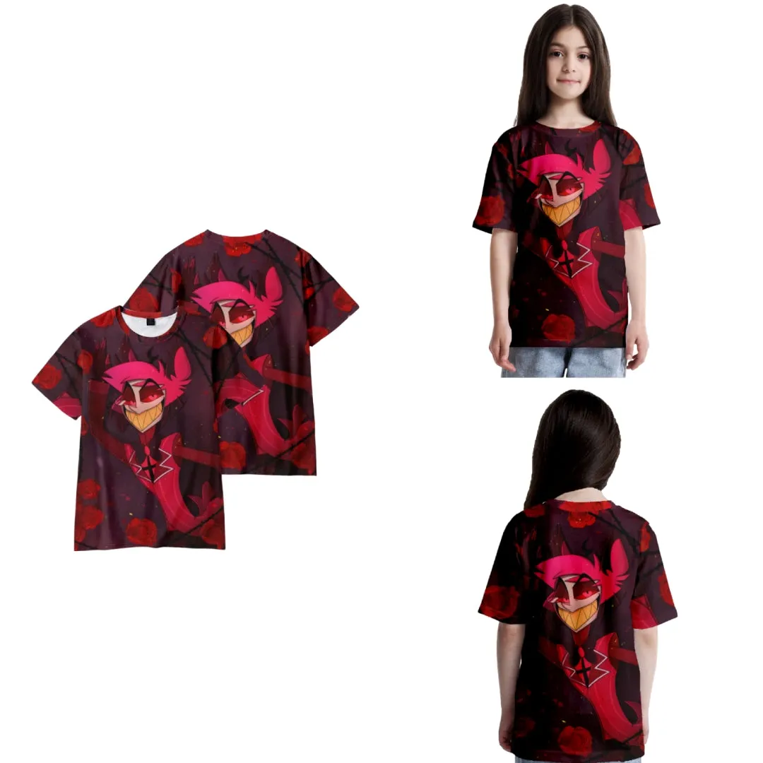 【New Arrival】Xcoser Hazbin Hotel Angel Dust Art T-Shirt Cosplay Unisex Parent-child Clothing