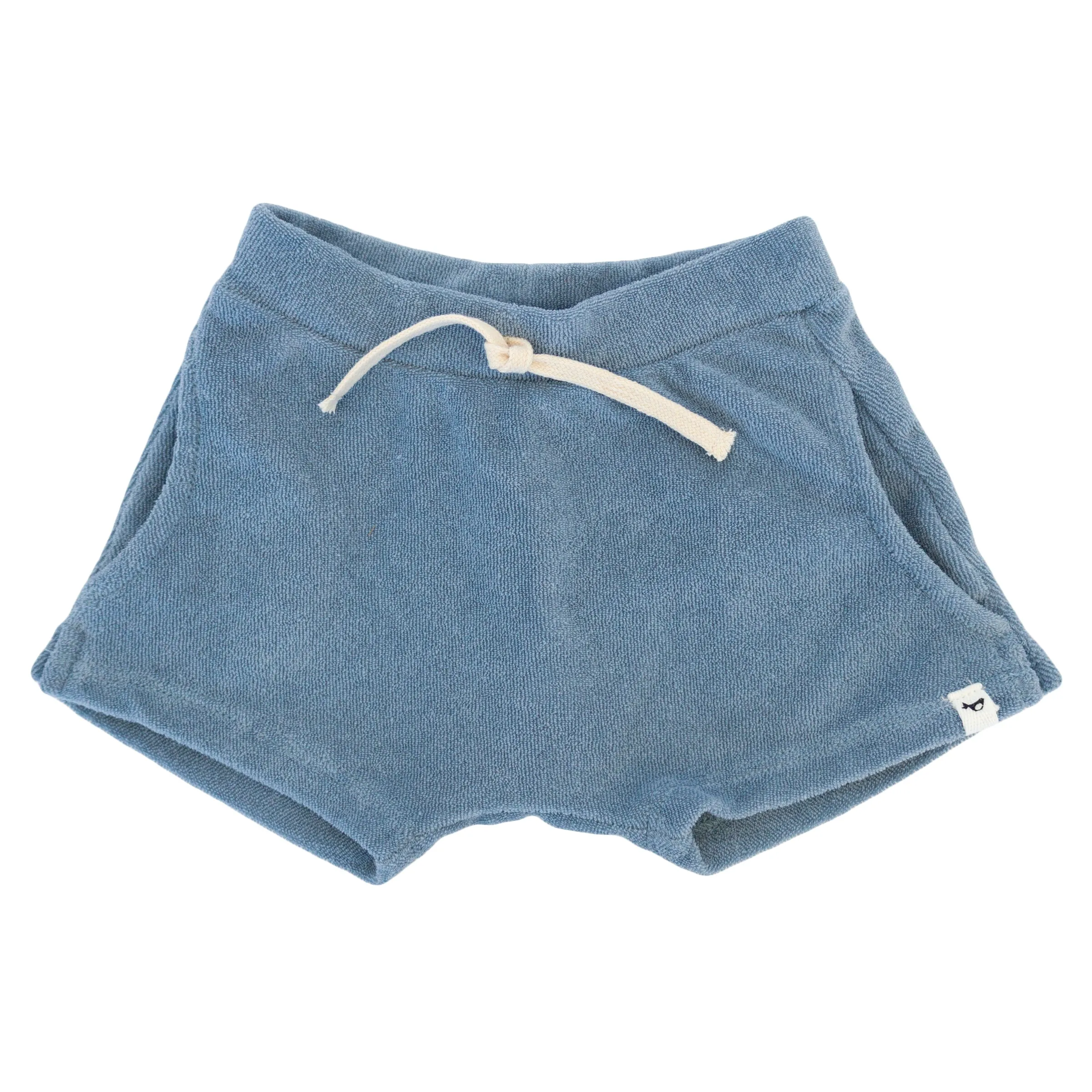 oh baby! Cotton Terry Pocket Drawstring Baby Shorts - Fog