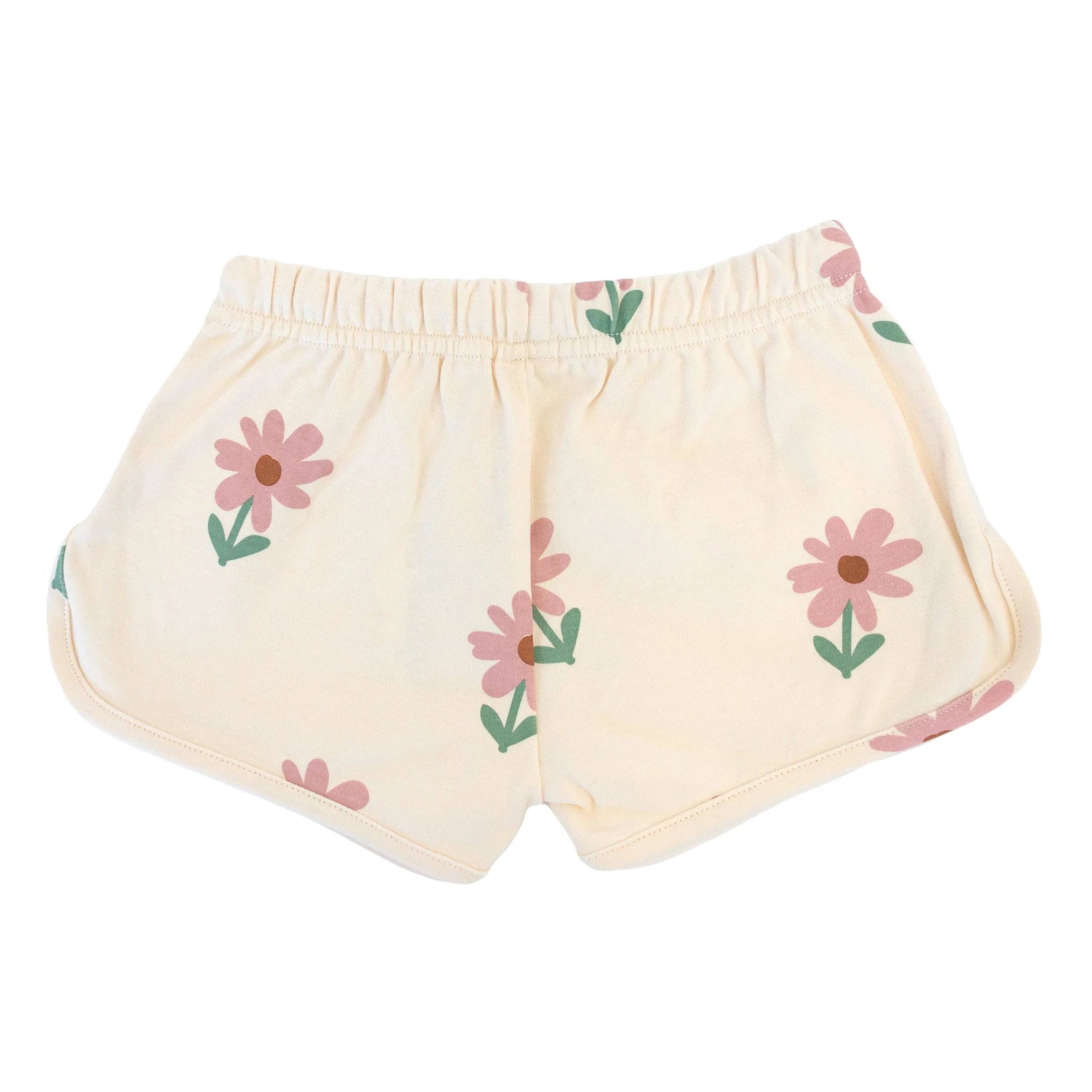 oh baby! Drawstring Shorter Track Shorts - Picking Daisies Print - Cashew